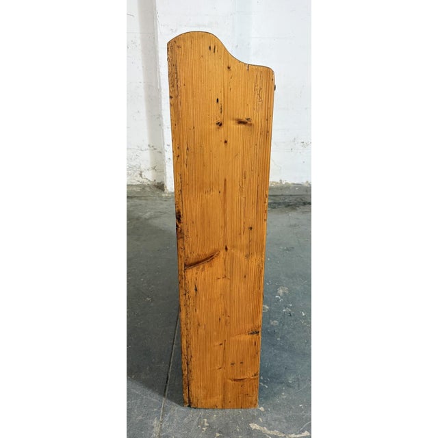 Antique Rustic Pine Open Bookcase With Plank Back For Sale - Image 9 of 10