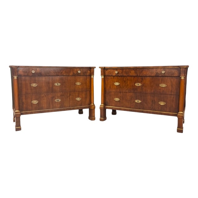 Empire Chests of Drawers in Walnut and High-Class Briar, 1810, Set of 2 For Sale