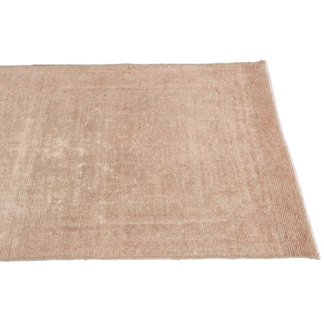 Vintage Turkish Beige Handmade Distressed Wool Runner For Sale In New York - Image 6 of 9