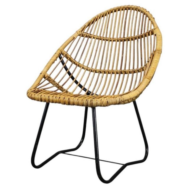 Rattan Lounge Chair by Alan Fuchs for Uluv, Former Czechoslovakia, 1960s For Sale - Image 13 of 13
