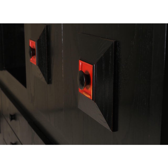 Vintage Brutalist Belgian Black and Red Cabinet, 1960 For Sale - Image 11 of 13