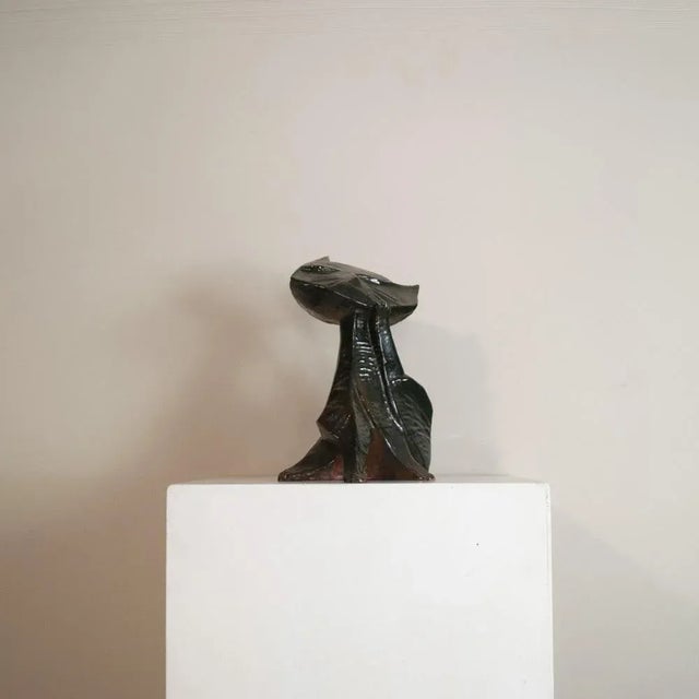 Stylized Cat Sculpture in Polychrome Ceramic from San Polo Venice, in Good conditions. Designed 1950 to 1959 This piece...