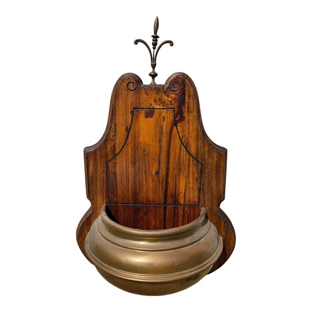 1970s Ethan Allan Rare Rustic Italian Regency Wall Sconce Planter Shelf Pine Brass For Sale
