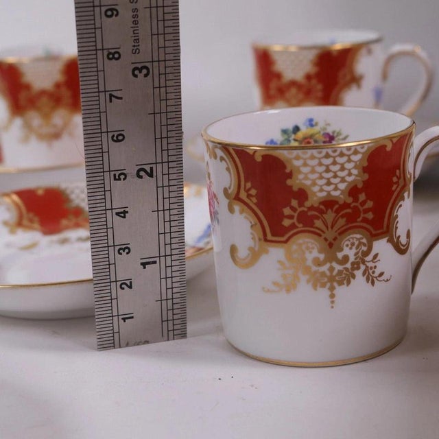 Orange Porcelain Batwing Demitasse Service by Grosvenor China for Waring & Gillow, 1930s, Set of 12 For Sale - Image 13 of 18