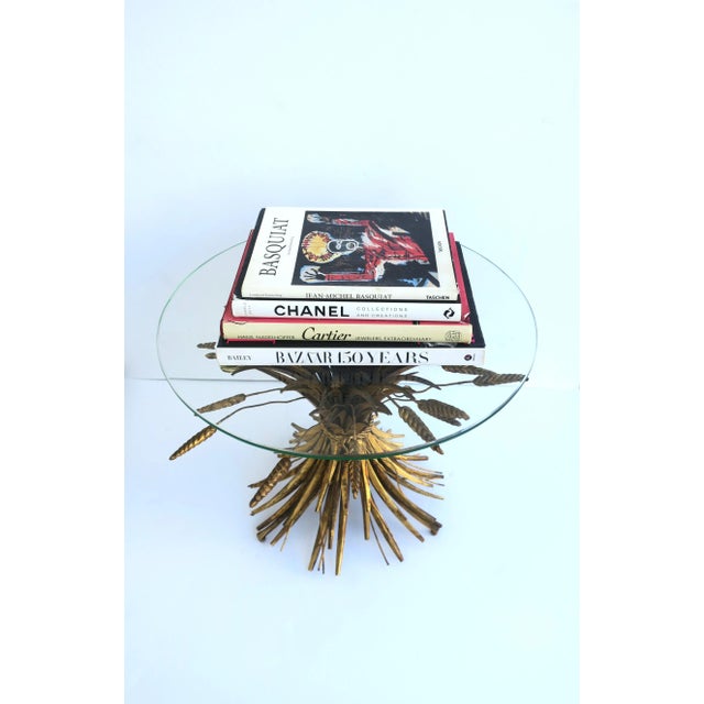 Gold Italian Gold Gilt Sheaf of Wheat Side Drinks Table Aka Coco Table For Sale - Image 8 of 12