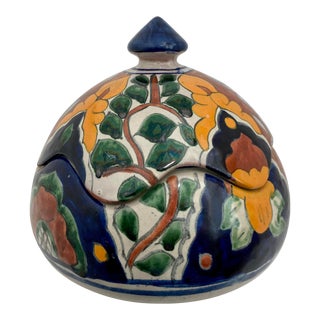 2000s Mexican Talavera Covered Ceramic Dish For Sale
