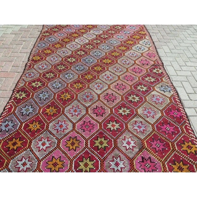 Traditional 1960s Vintage Turkish Handmade Kilim Rug - 68"x121" For Sale - Image 3 of 13