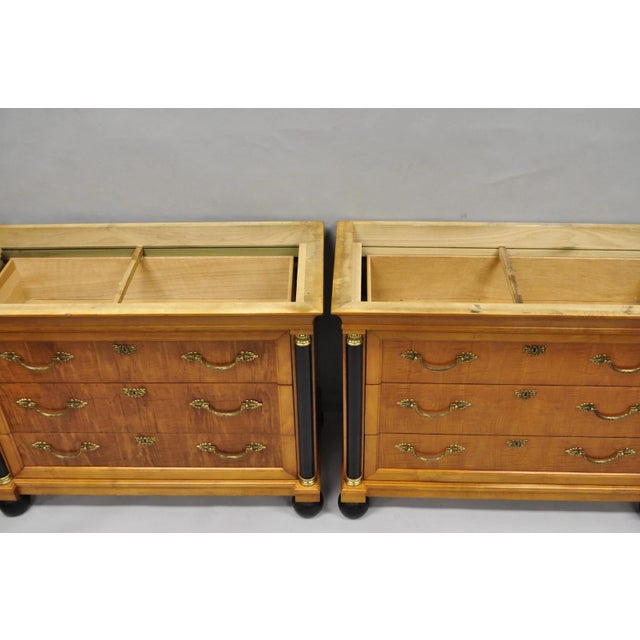 Late 20th Century Thomasville Grand Classics Empire Biedermeier Maple Bachelor Chest Dresser, Pair For Sale - Image 15 of 18