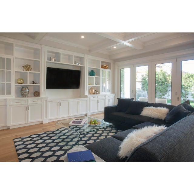 Montgomery Silver/Blue/Multi Patchwork Leather Area Rug - 5'x8' For Sale - Image 9 of 10