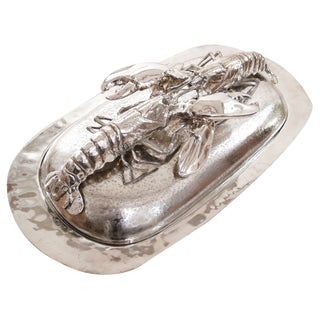 King Size Lobsters Dish in Silver-Plating by Franco Lapini, 1970s For Sale