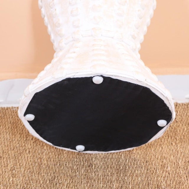 Wood Elle Round Oak Wood Side Table For Sale - Image 7 of 8