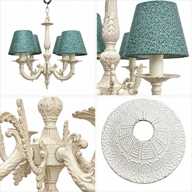 This is a vintage blends Shabby Chic, French Country, and Cottagecore influences chandelier with a romantic, cottage-...