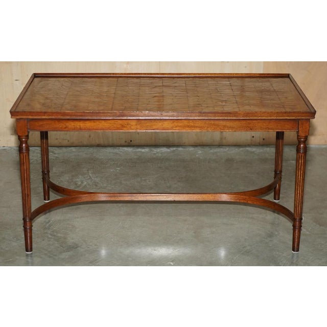 Antique Regency Oyster Laburnum Wood Style Coffee Table, 1920s For Sale - Image 13 of 18