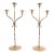 Roycroft Arts & Crafts Brass Finished Hammered Copper Candelabras, Pair For Sale
