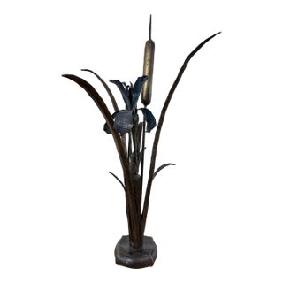 Authentic Signed C. Jeré Mid-Century Modern Brutalist Calla Lily Metal Sculpture For Sale