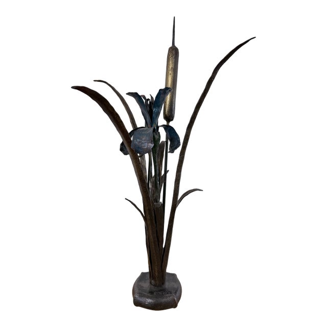 Authentic Signed C. Jeré Mid-Century Modern Brutalist Calla Lily Metal Sculpture For Sale