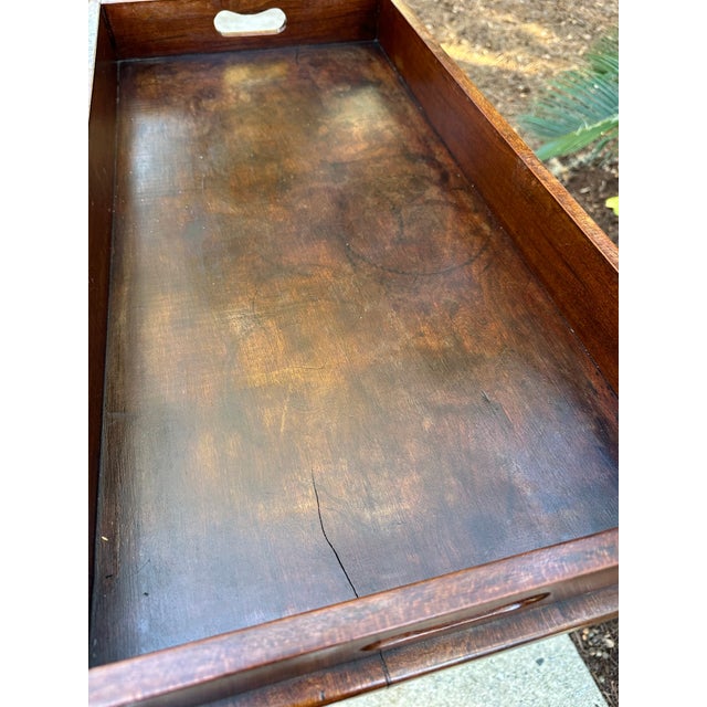 Early 20th Century Antique Butler's Serving Tray on Stand, English Country House, Folding, Georgian Style For Sale - Image 5 of 12