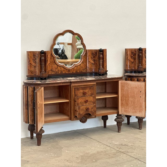 Art Deco Sideboard with Mirror, 1940s For Sale - Image 9 of 10