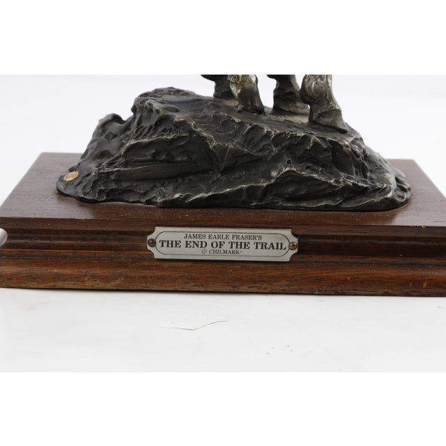 1970s James Earle Fraser the End of the Trail Native American Sculpture Statue Base 10 For Sale In Chicago - Image 6 of 10