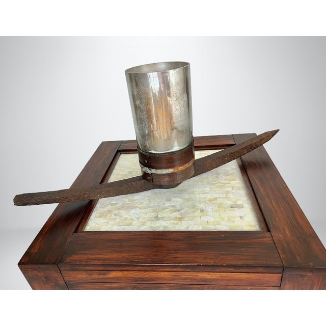 Mid 19th Century Pickaxe and Mercury Glass Candle Holder | Elegantly Macabre Halloween Decor For Sale - Image 9 of 9