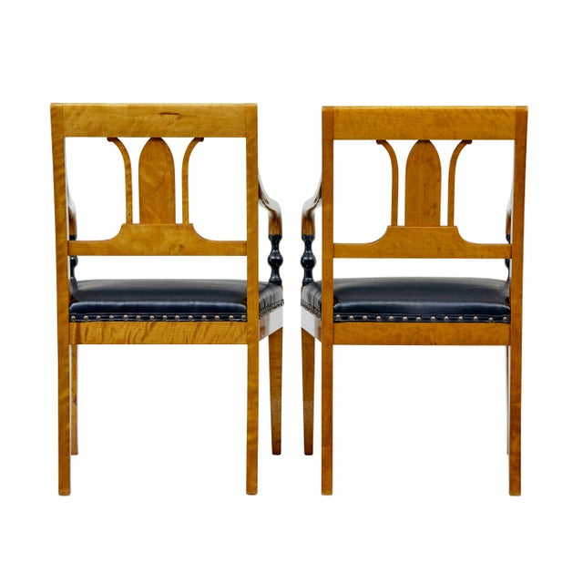 1930s Vintage Art Deco Scandinavian Birch Armchairs, 1930, Set of 2 For Sale - Image 5 of 9