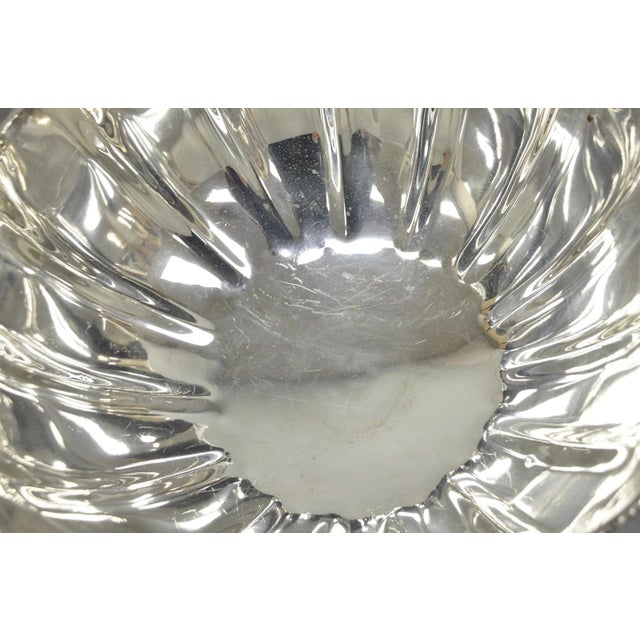Late 20th Century Regency Style Silver Plated Scalloped Pedestal Punch Bowl Champagne Ice Bucket For Sale - Image 12 of 16