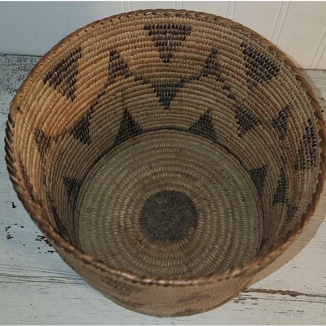Folk Art Antique Native American Hand Woven Basket For Sale - Image 3 of 5