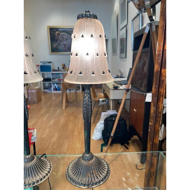 Table Lamps by René Lalique and the Wingen-Sur-Moder Glassworks, 1929, Set of 2 For Sale - Image 15 of 16
