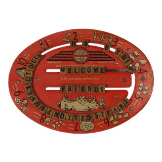 Antique Child's Letter & Number Board For Sale