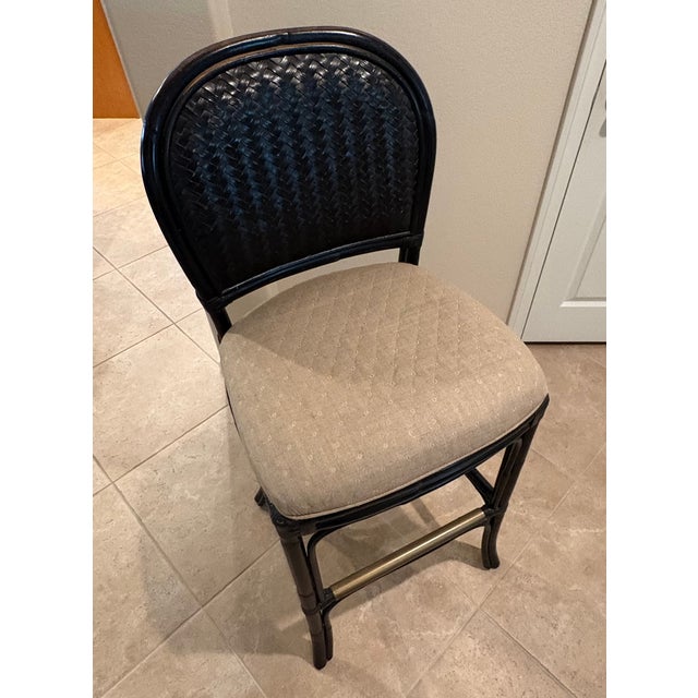 These 3 Lexington High Bar Rattan Chairs are in very good condition...Very rairly used...mostly for decoration. The color...