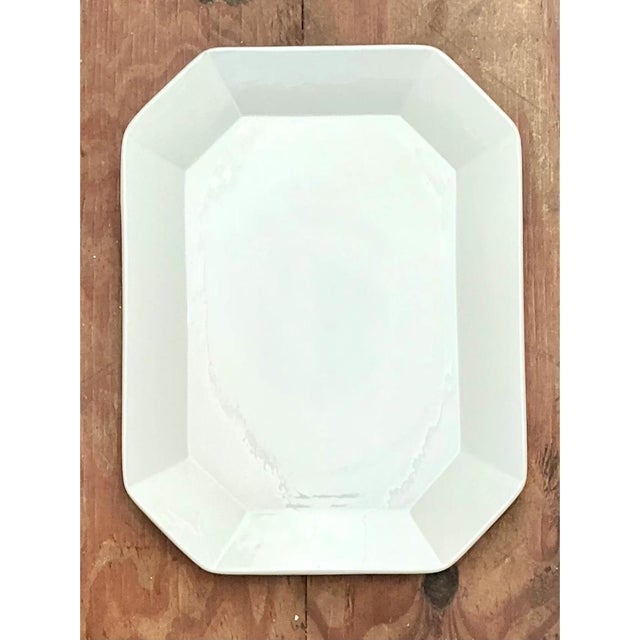 Ceramic Vintage White Ceramic Serving Platter For Sale - Image 7 of 12