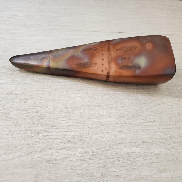 Monumental 15" Post-Modern Raku Ceramic Wall Sculptures Signed Colon For Sale - Image 12 of 16