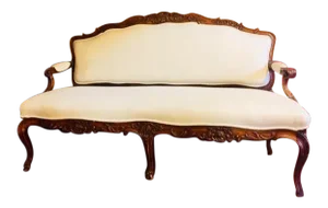 19th Century Italian Walnut Carved Settee