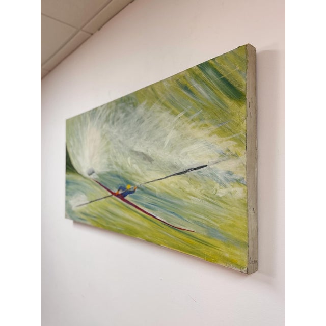 Abstract Vintage Oil Painting Kayaker Expressionist Canvas Gestural J. Zuill Signed For Sale - Image 3 of 9