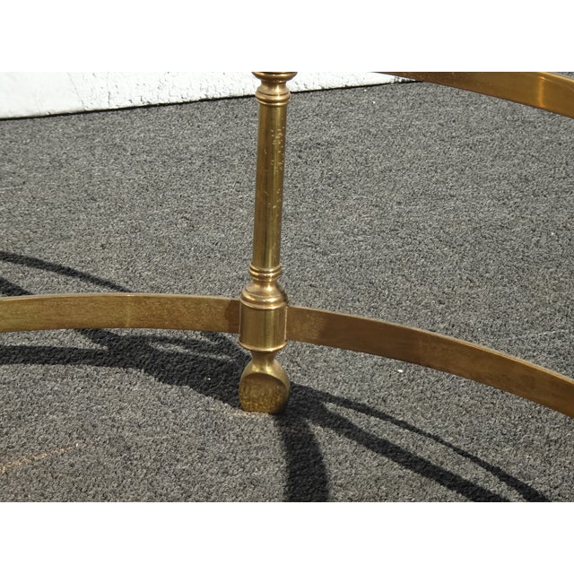 Vintage Hollywood Regency LeBarge Style Brass Coffee Table Base W Swan Heads For Sale - Image 10 of 14