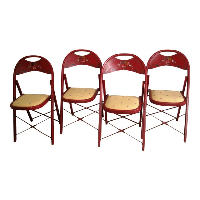 1940s Vintage Bentwood Folding Chairs Set of 4 Chairish