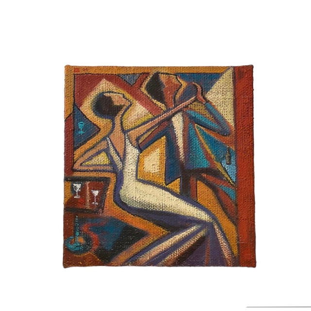 This striking original acrylic painting by American artist Thom Evans is created on an authentic repurposed coffee bag,...