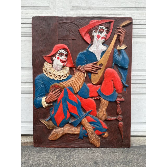 1960’s Vintage Wall Sculpture Jesters and Clowns For Sale - Image 10 of 12