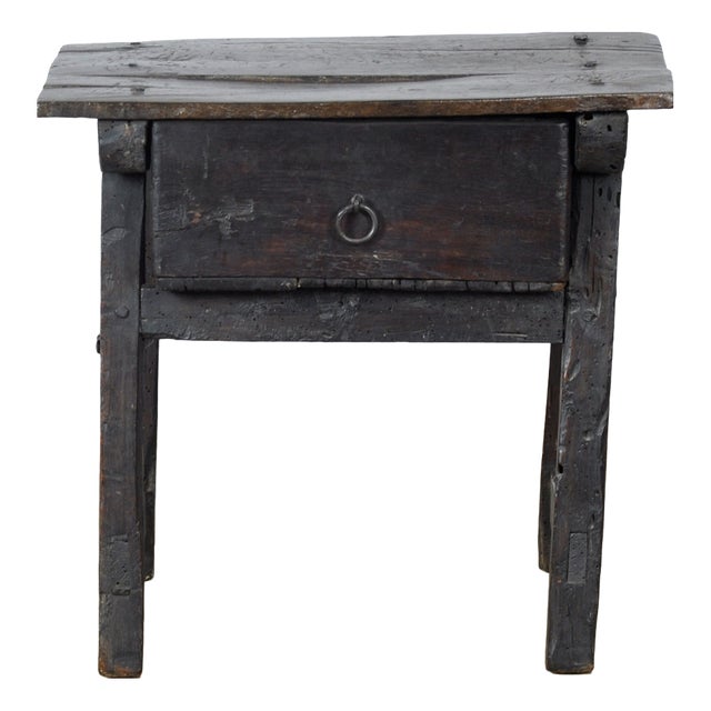 Spanish Oak Side Table, 1750 For Sale