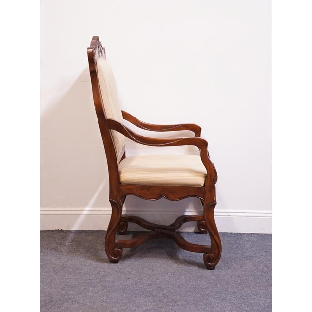 Late 20th Century Hekman Furniture Cherry Louis XV French Provincial Contemporary Style Dining Arm Chair 7-2225 For Sale - Image 5 of 11