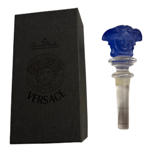 Versace Rosenthal Crystal Blue Wine Bottle Stopper