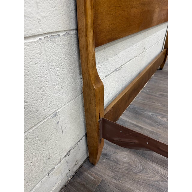 Vintage Full Size French Provincial Solid Oak Bed For Sale - Image 11 of 15
