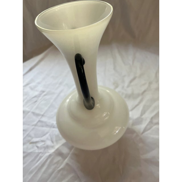 1920s 1920s Art Deco Czech White and Black Glass Vase For Sale - Image 5 of 5