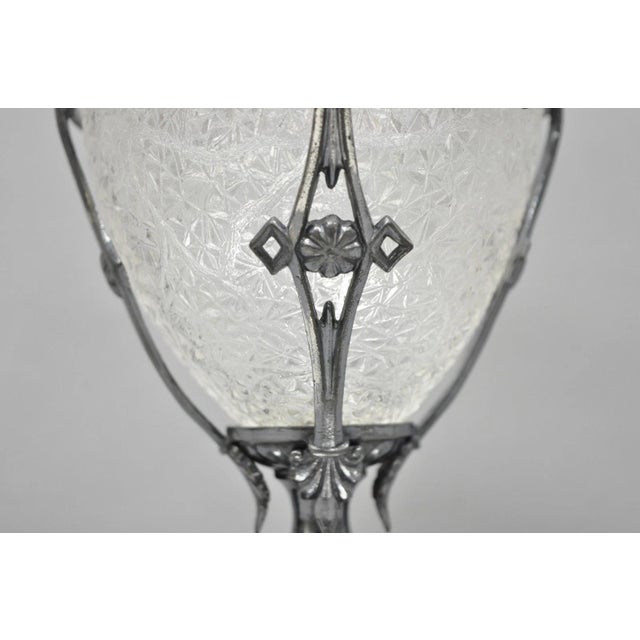 Antique Simpson Hall Miller Art Nouveau Silver Plated Sugar Bowl W Glass Insert For Sale - Image 12 of 17