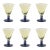 Fusion Two-Tone 6-Piece Cocktail Glass Set, Night Blue with Kiwi For Sale