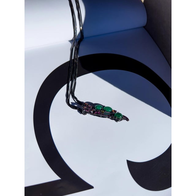 Green Emerald City Pendant Brooch & Necklace For Sale - Image 8 of 10