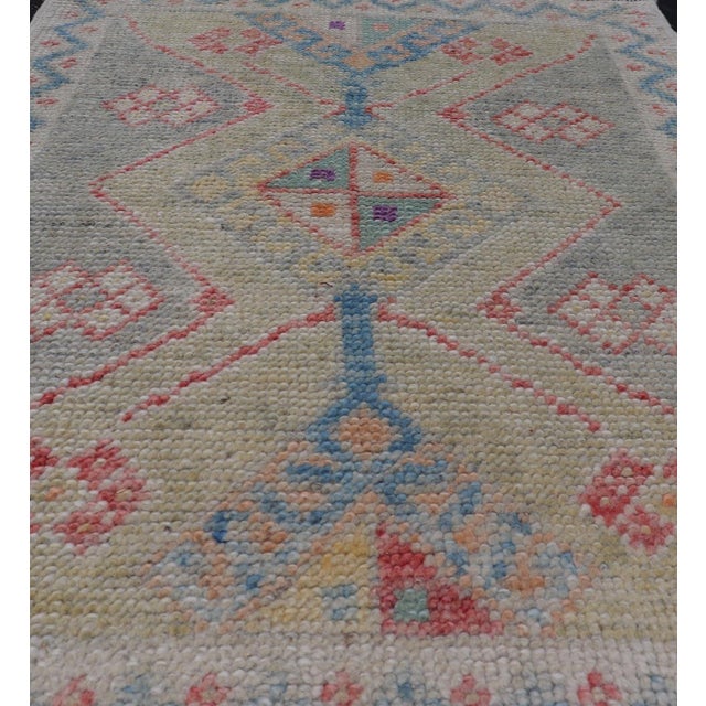 Measures: 2'7 x 3'5 Vibrant Modern Turkish Oushak Rug Colorful Accents 2'7 x 3'5 Keivan Woven Arts / Rug / EN-425 Country...