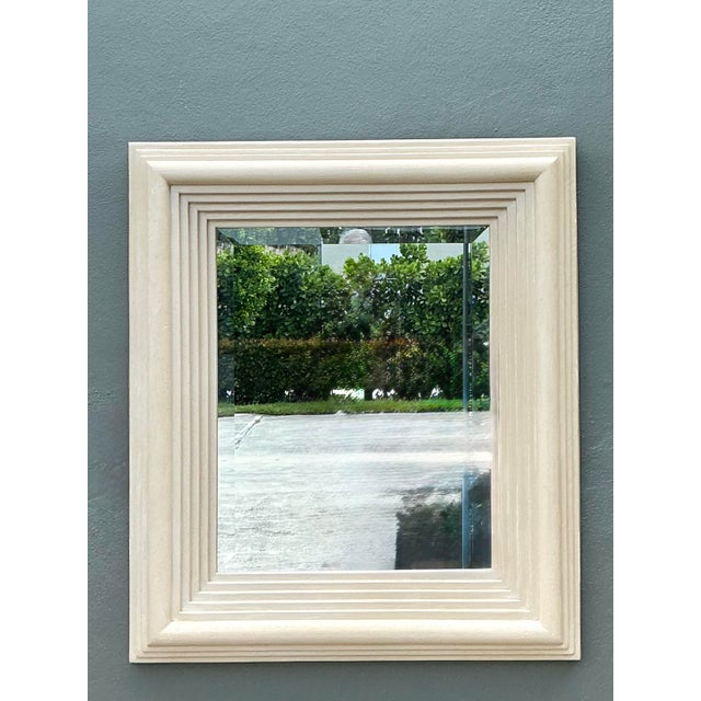 Late 20th Century Vintage Stacked Wood Mirror For Sale - Image 5 of 12