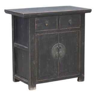 Antique Chinese Painted Elm Hall Cabinet For Sale