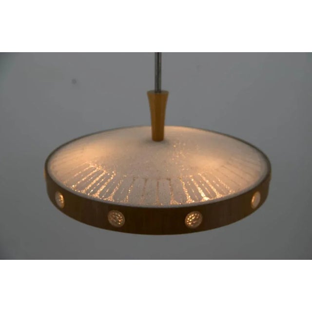 1960s Wood & Glass Ceiling Lamp, Germany, 1960s For Sale - Image 5 of 11